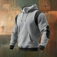 thumbnail image 4 of Men's Cargo Hoodies Sweatshirts Tactical Pullover Casual Gym Athletic Loose Hooded Sweatshirts Light Gray XL, 4 of 4