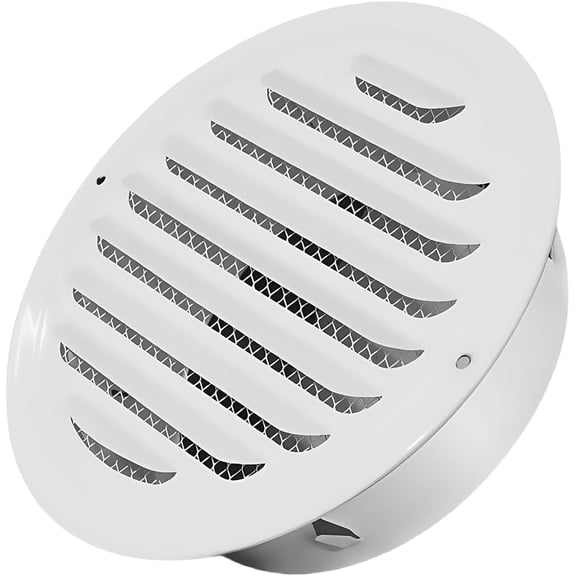(2pack)4" Round Soffit Vents White Stainless Steel Soffit Vents Wall/Ceiling Vent Cover with Mesh Screen forExhaust Fan, HVAC Ducting, Bathroom, Kitchen, Garage Use, 100mm