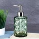 thumbnail image 4 of Botella dispensadora de jabón de vidrio | Vidrio de color texturizado Rhombus | Acción de bomba para jabón líquido Champú Gel de ducha | Organizador de Cocina de Baño Recargable | 350ml, 4 of 6