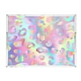 thumbnail image 2 of WOBOGO Colorful Leopard Print Acrylic Serving Trays 15.7x11.8 Inch Spill Proof Clear Decorative Organizer with Handle, 2 of 7