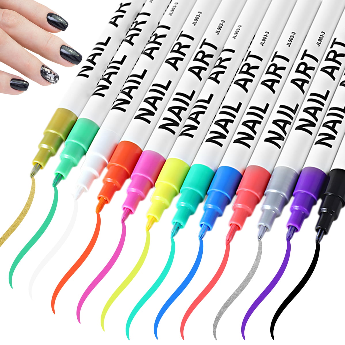 Buy StillCool Nail Art Pens, 16 Colors Set Nail Art Pen for 3D Nail Art DIY  Decoration Nail Polish Pen Set 3D Design Nail Beauty Tools Paint Pens Set  (6 Random Colors)