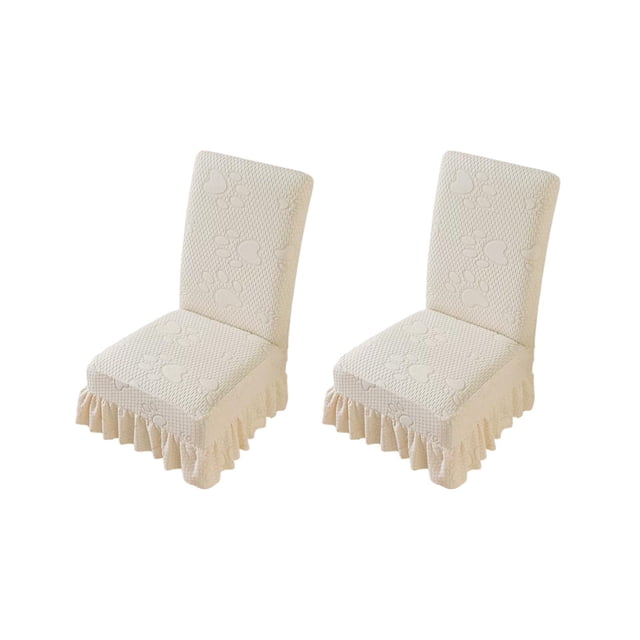 Deeceymbur Stretch Cats Paw Pattern Chair Cover Elastic All Season Skirted with Non Slip Ties Universal Fit