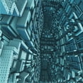 thumbnail image 1 of Ahgly Company Machine Washable Indoor Square Transitional Deep-Sea Blue Area Rugs, 6' Square, 1 of 7