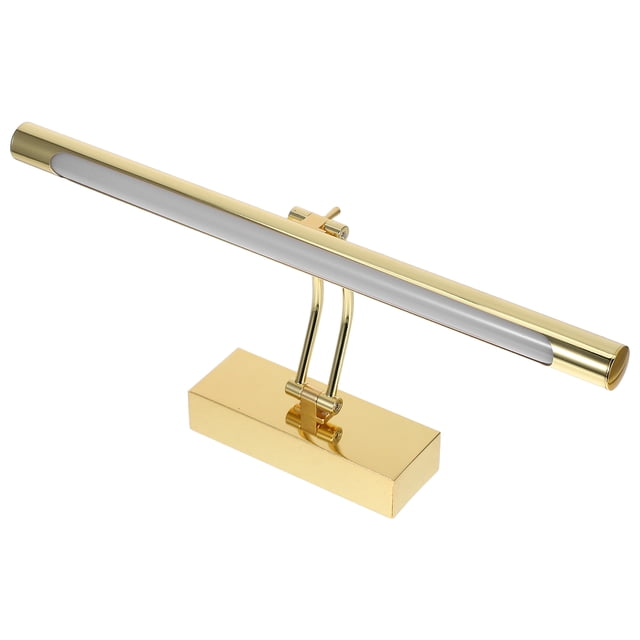 Lámpara de pared LED con espejo y luz frontal para maquillaje, ideal para sala de estar, dormitorio o baño (9 W, dorada, 40 cm de longitud, luz blanca).