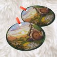 thumbnail image 3 of Hobbiton The Shire Faux Ornament Suncatcher, LOTR Window Hanging, Lord of the Rings Fan Home Decor, Gift LOTR Fan, 2025, Holiday Decoration, 2025, Seasonal Holiday Decor, Holiday, 3 of 5