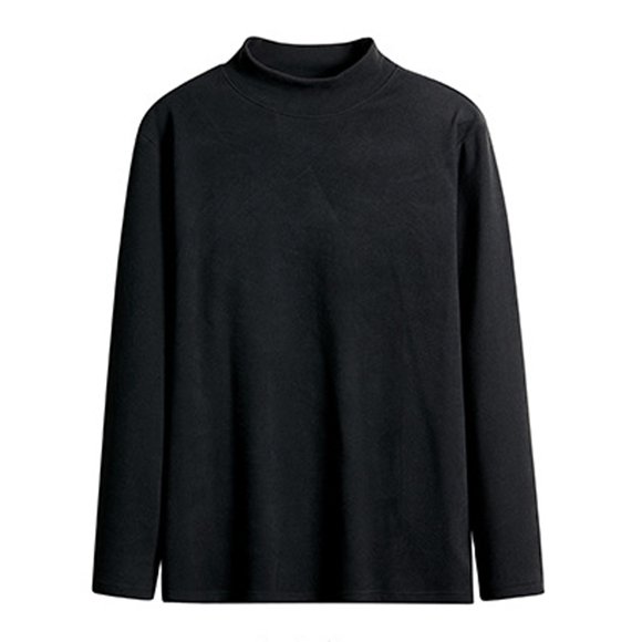 Timegard Mens Tops Fall Half High Neck Drop Shoulder Thermal Underwear Loungewear Solid Color Long Sleeve Shirts
