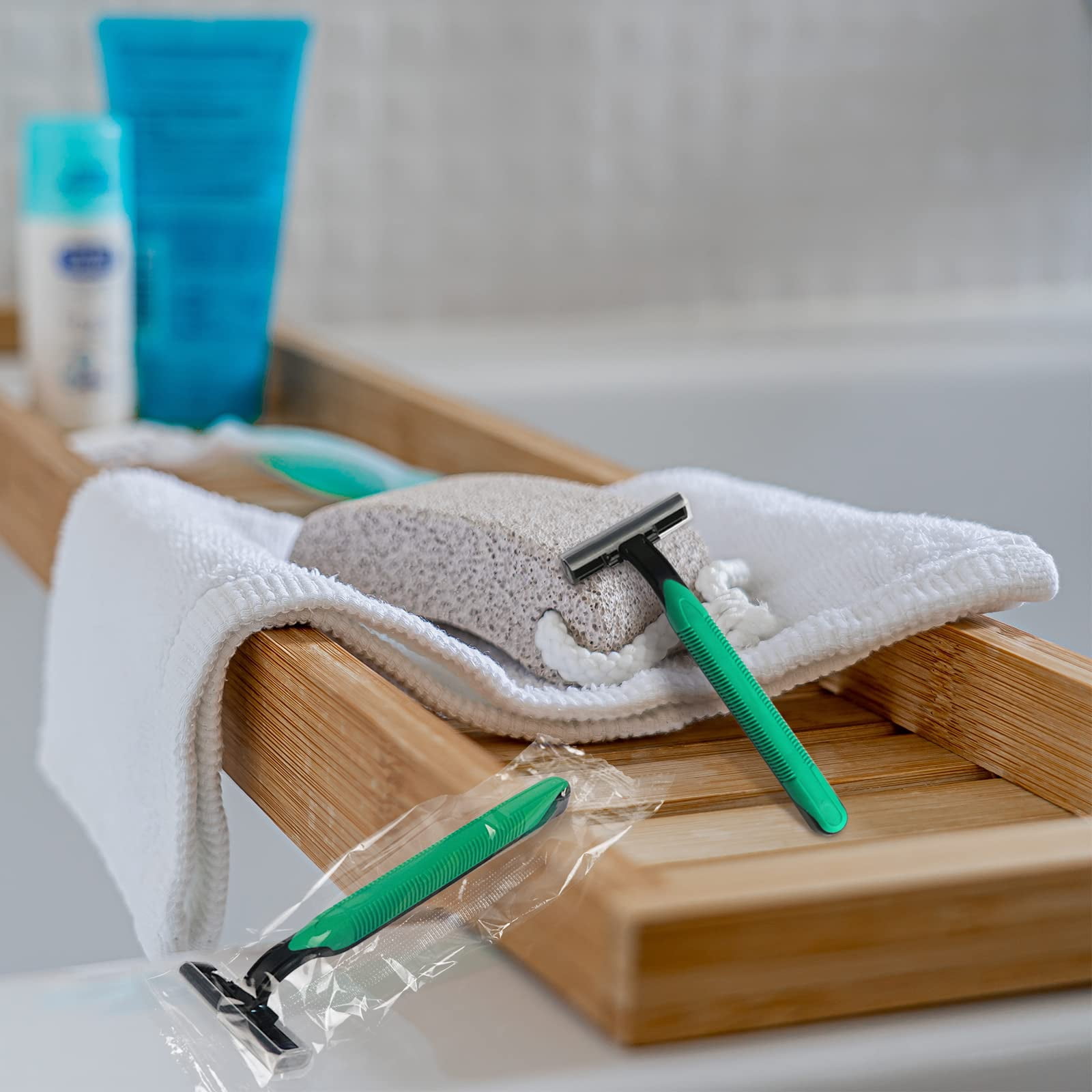 Disposable Razors Bulk,Individually Wrapped Razors for Travel,Hotel,Airbnb,and Homeless (50 Pack)