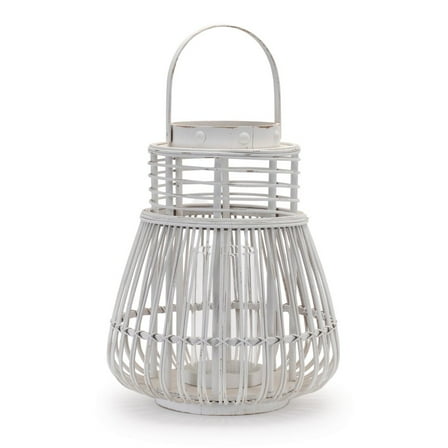 Melrose International LLC Lantern 12.5"D x 14.5"H Rattan/MDF