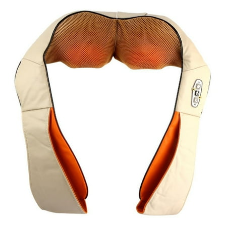 Qiilu Electronic Infrare Heat Kneading Massager for Shoulder Neck Waist Full Body Massage with 8 Rotating Heads and Timing Heat Function Pain Relief for Home/Car Use