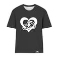 thumbnail image 4 of Limited Time Deal kttectoa Classic Fit Casual T Shirt Basic Tops Going Out Tops for Women Heart Graphic T Shirts Short Sleeve Round Neck Blouse Tops for Womens On-trend Low Spend Running Errands, 4 of 4