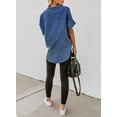 thumbnail image 4 of QWZNDZGR Womens Button Down Shirts V Neck Loose Casual Shirt, 4 of 5
