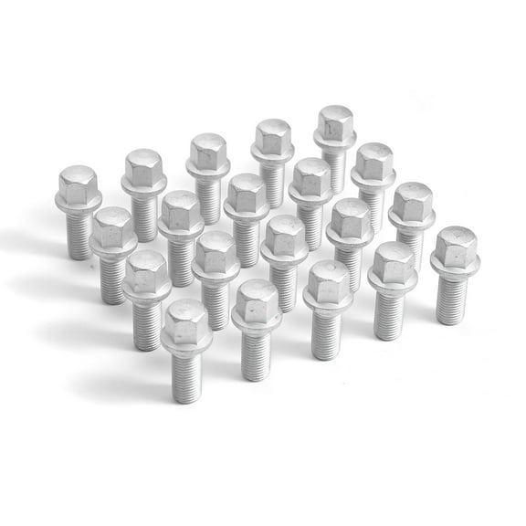 BINB ROAD 20Pcs M14 x 1.5 Wheel Lug Bolts Nuts 0009904907 9904907 Compatible with Mercedes Benz C300 E350 CLA250 GL350 ML350 SLK350 W204 W211 C209 W164 W251,Silver
