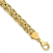 Primal Gold 14 Karat Yellow Gold Polished Fancy Byzantine Link Bracelet