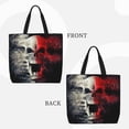 thumbnail image 2 of Disketp Red And White Screaming Demon Skull Bolsa Tote de Lona para Mujer, Bolso de Hombro y Cruzado con Cierre de Cremallera, 2 of 7