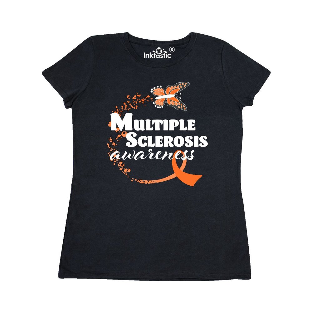 INKtastic Multiple Sclerosis Awareness Butterfly Ribbon Women's T