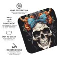 thumbnail image 3 of Picia Bow Flower Skull Printed Leather Coasters for Drinks, 4" Drink Coasters Set of 4 for Tabletop Protection, Handmade Luxurious Home Décor and Housewarming Gift -Square, 3 of 6