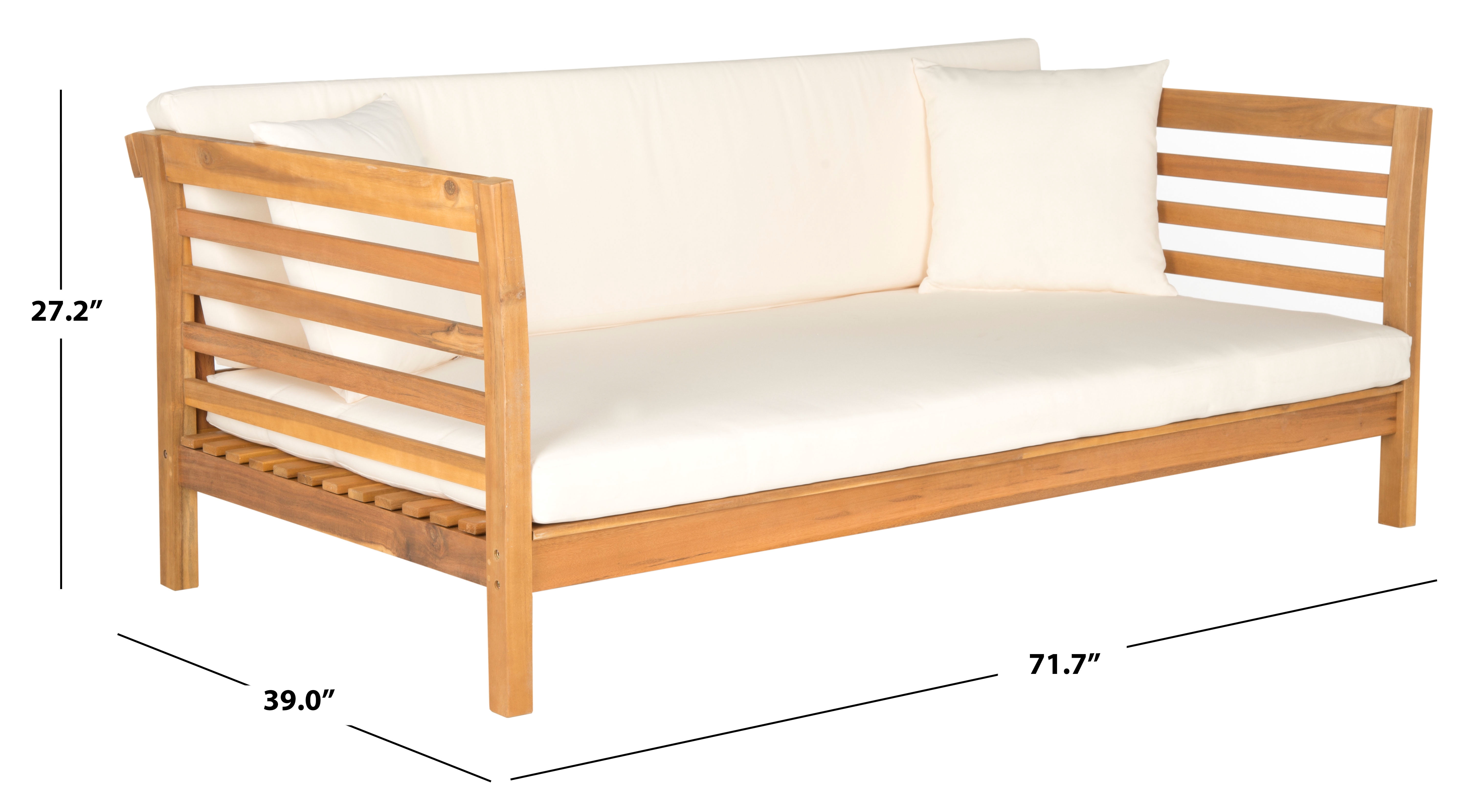 Safavieh Patio Malibu Modern Outdoor Day Bed with Throw Pillows