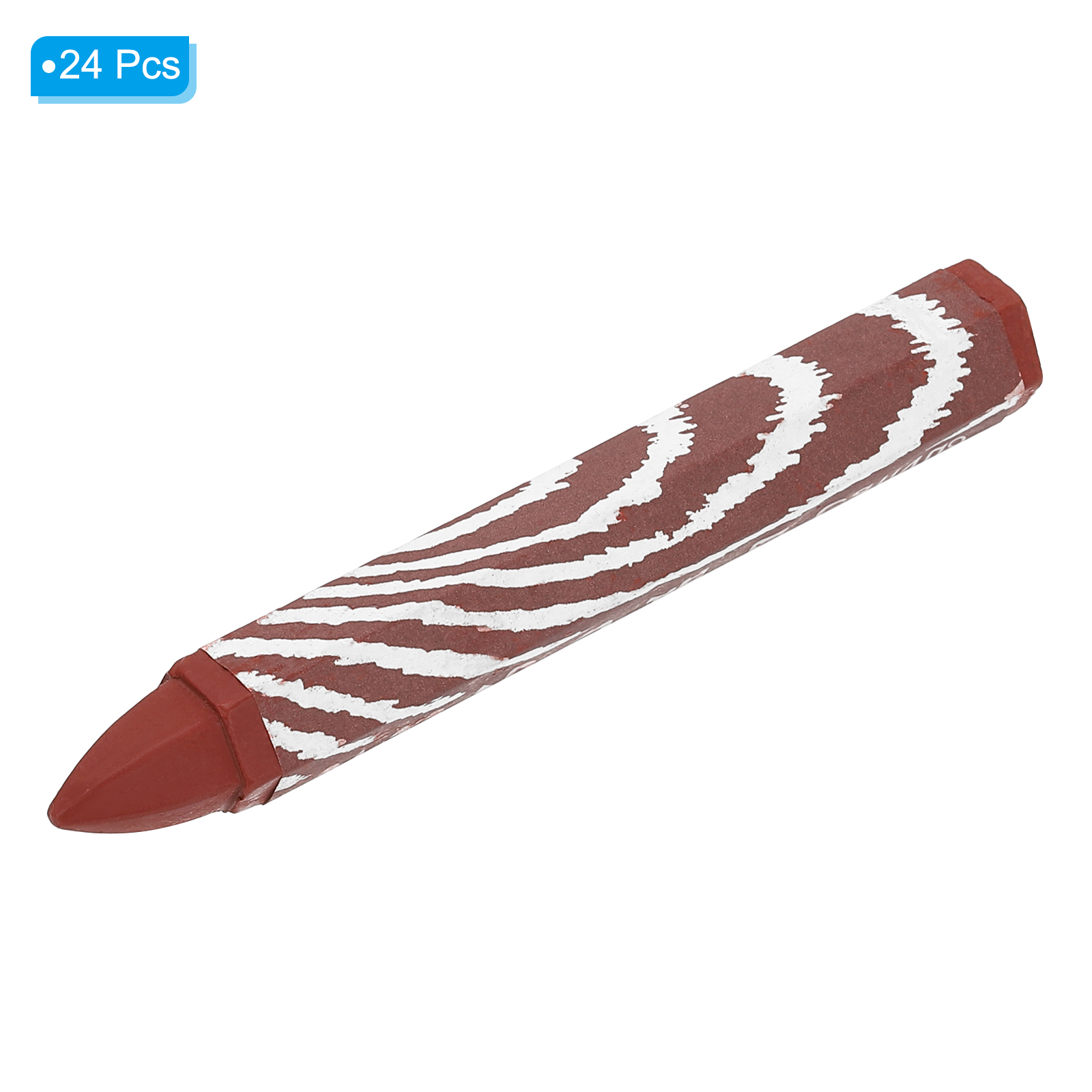Uxcell Lumber Marking Crayons, 24 Pack 4.1"x0.6" Hex Wax Tire Marker Drawing Crayons Brown