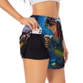 thumbnail image 1 of Balery Ice Blue Ocean Sea Turtle Pantalones cortos deportivos para mujer con forro y dos bolsillos, elásticos, para entrenamiento, gimnasio, yoga-XX-Large, 1 of 7