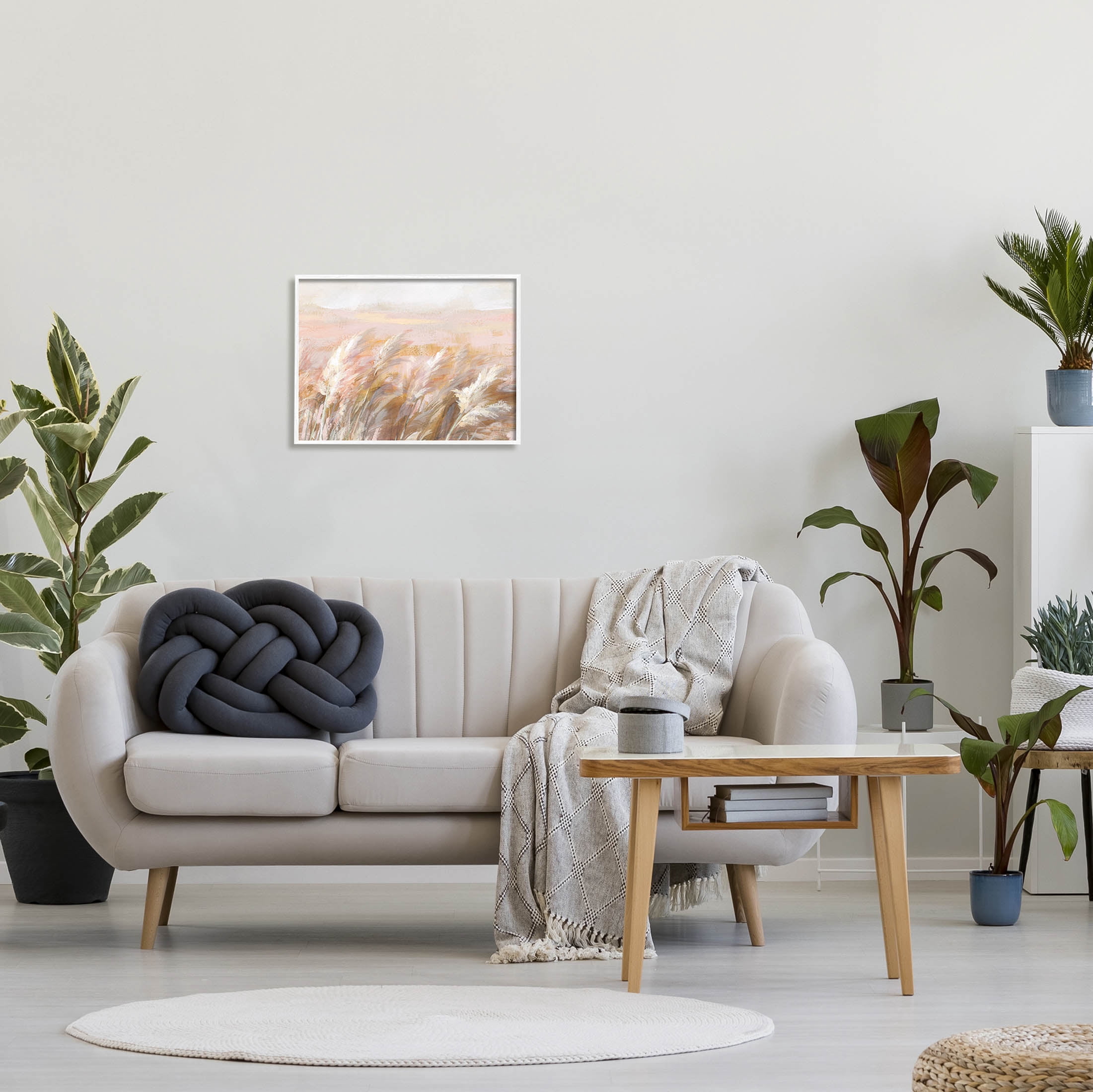 Stupell Industries Beige Breezy Prairie Grasses Painting White Framed Art Print Wall Art, Design by Danhui Nai