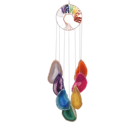Wind Chime Handmade Tree of Wall Hanging Good Luck 7 Multicolor for Outdoor Home decor Office Indoor , Slice