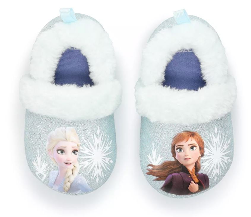 Frozen Toddler filles Elsa & Anna Fuzzy Sequin Pantoufles Tailles 5/6 ou 7/8 