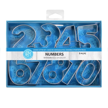 R&M International Number 2.5" Cookie Cutter 9 Piece Set