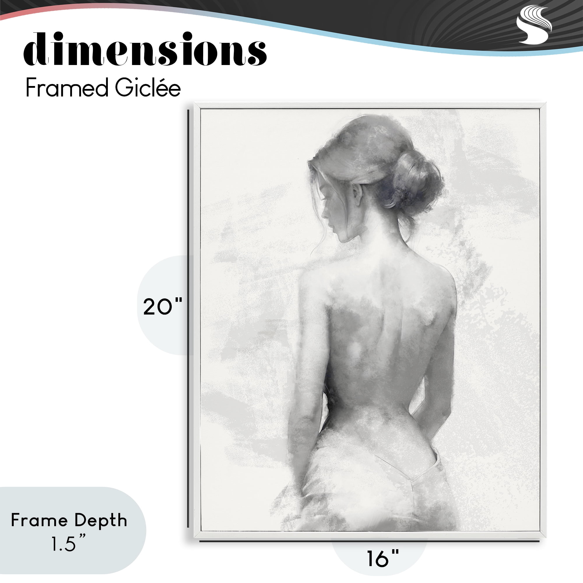 Stupell Industries Mine Elegant Figure White Framed Giclee Art, design by Kim Allen