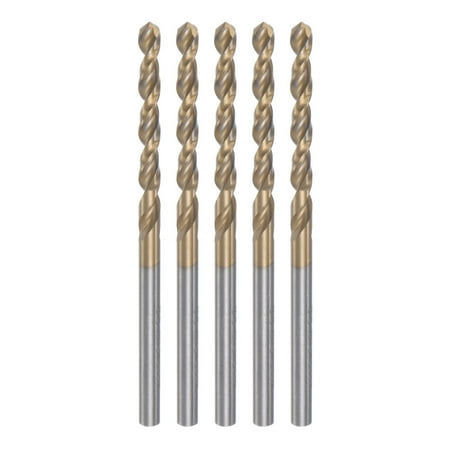 

Uxcell 5 Pack 3mm Titanium Coated M42 High Speed Steel 8% Cobalt (HSS-E) Twist Drill Bits