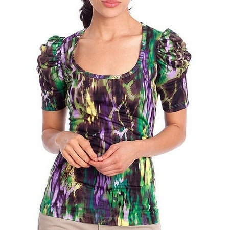 Susie Rose - Juniors Plus Ruched Sleeve Top