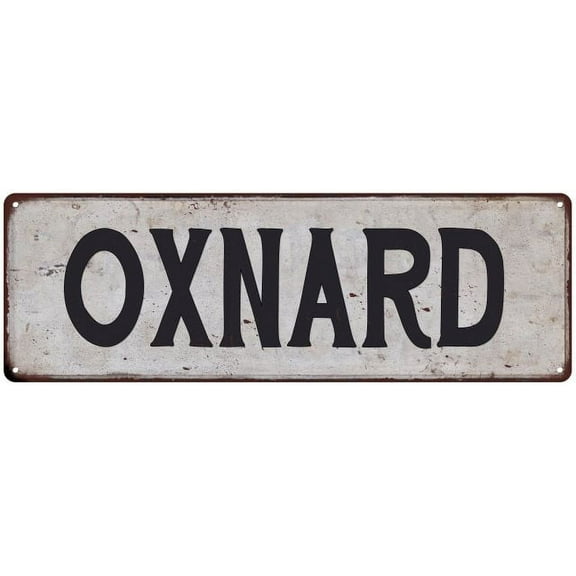OXNARD Vintage Look Rustic Metal 6x18 Sign City State 206180041068