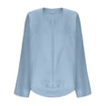 thumbnail image 6 of Dwralegc Women's Linen Cardigan Shrugs Linen Loose Shirts Lightweight Shawls Wraps Cardigan Summer Fall Kimono Casual Outfits Light Blue 2XL, 6 of 6