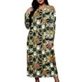 thumbnail image 2 of Women's Plus Halloween Nightgown Pumpkin Ghost Print Crewneck Long Sleeve Dress Fall Loungewear Sleep Maxi Dress, 2 of 7