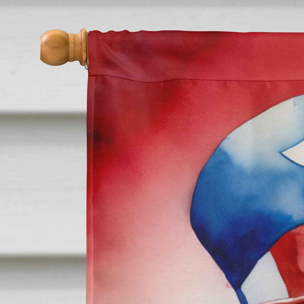 Old English Sheepdog Patriotic American House Flag 28 in x 40 in