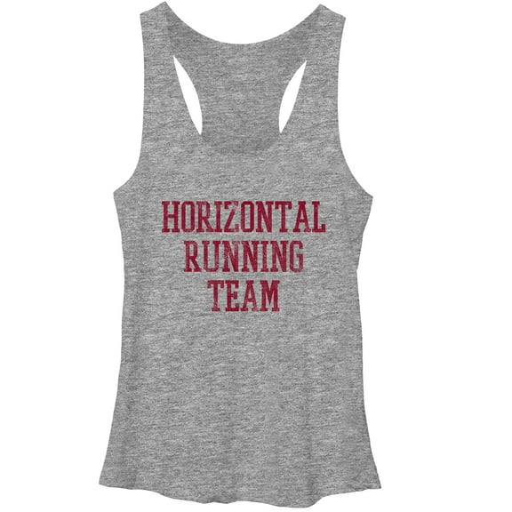 Women's Lost Gods Horizontal Running Team  Racerback Tank Top Gray Heather Small