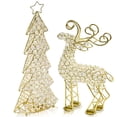 thumbnail image 1 of 2.5" x 8" x 14" Gold/Crystal - Reindeer, 1 of 2