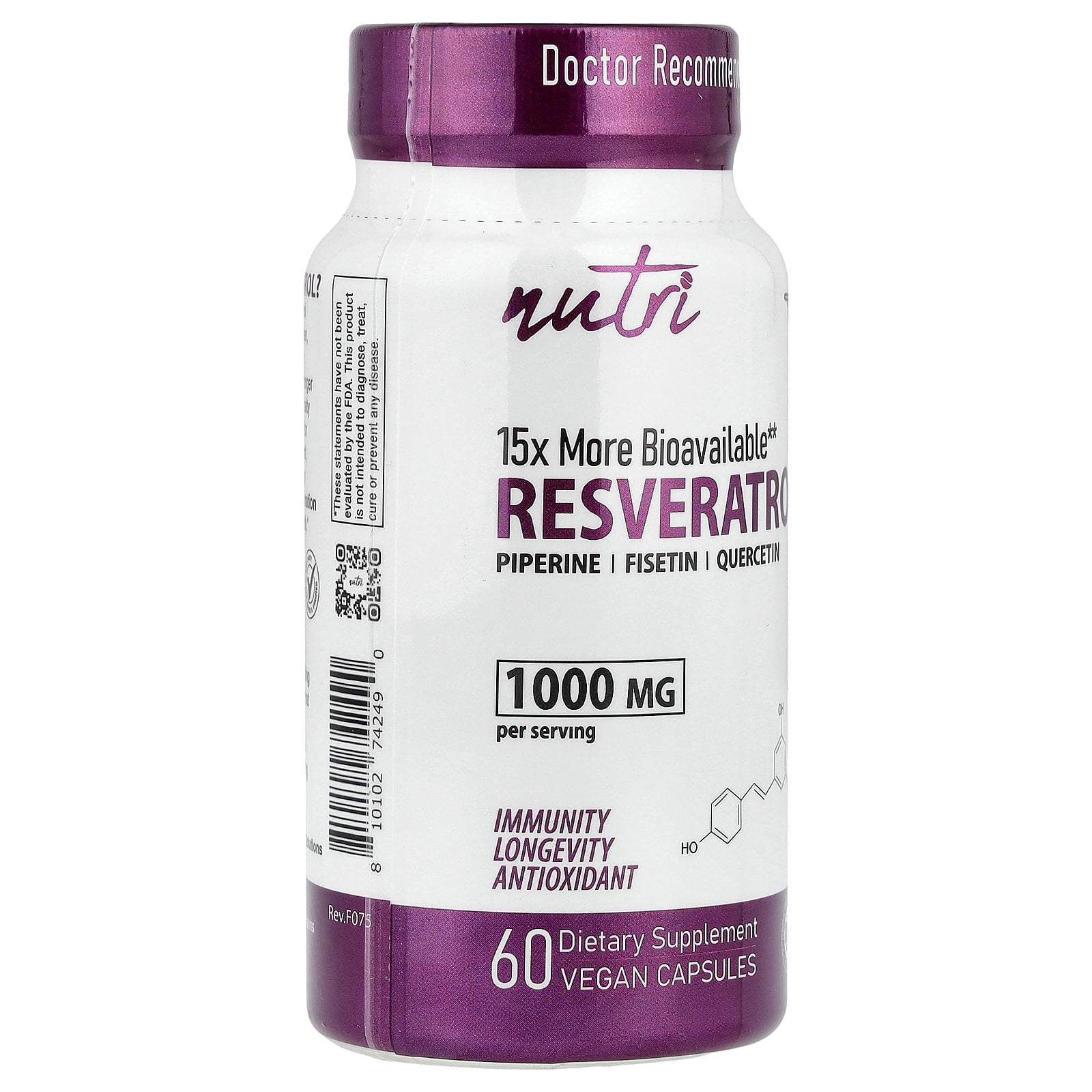 Nutri Resveratrol+, 60 Vegan Capsules
