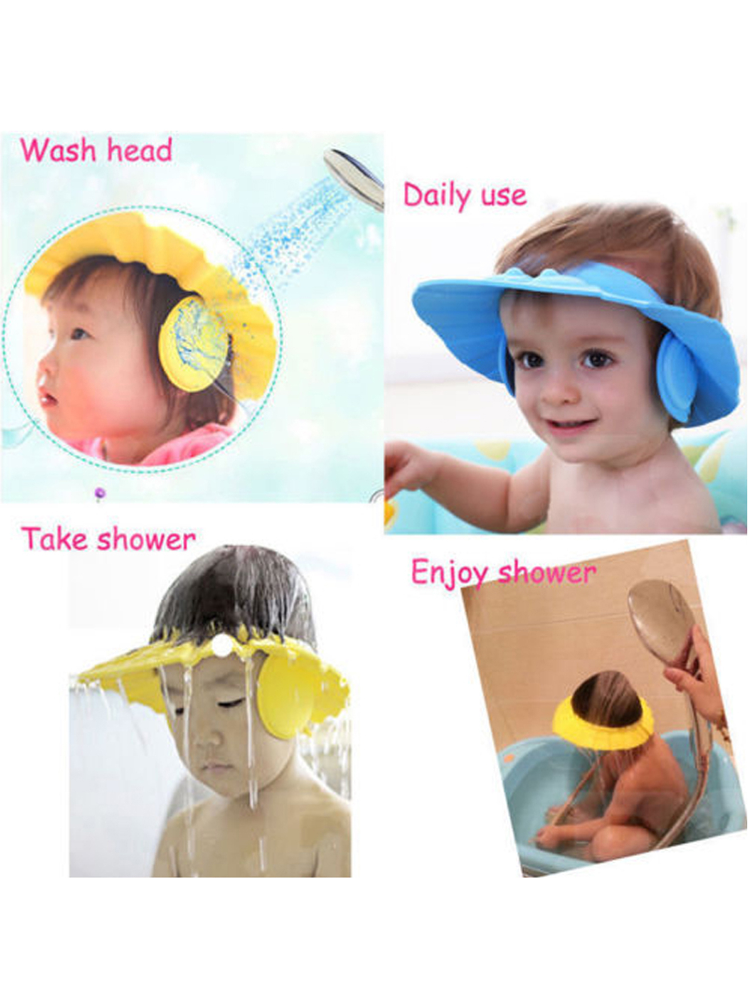 OUTAD Baby Shampoo Caps Children'S Shampoo Caps Children'S Shower Caps Adjustable - image 4 of 4