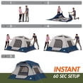 thumbnail image 3 of Ozark Trail 4 Person Family Instant Cabin Tent, 8' x 7' x 54", made with recycled materials, blue, 3 of 12