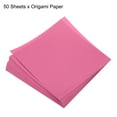 thumbnail image 3 of Uxcell Origami Paper Double Sided Sheet for Art Craft Project Beginner 50 Sheets Rose Red 8x8 inch, 3 of 5