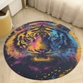 thumbnail image 4 of Tiger Animal Graffiti Round Rugs -Washable Non-Slip Small Round Area Rug Throw Soft Circle Rugs for Bedroom, Modern Print Indoor Carpet for Entryway Sofa Living Room, 4 of 6
