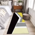 thumbnail image 5 of Black Yellow Lines Washable Runner Rugs 2'x6', Geometric Abstract Black Yellow Grey Texture Low Pile Throw Entryway Rug Non-Slip Sturdy Edge Binding Carpet for Indoor Bedside Entrance Bedside, 5 of 9