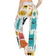 thumbnail image 5 of Women's Cute Monsters Pajama Pants, Casual Pajama Bottoms Lounge Pants Wide Leg, 5 of 7