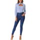 thumbnail image 2 of INSPIRAR CHIC Blusa Elegante Casual de Manga Larga con Cuello Choker y Estampado de Houndstooth para Mujeres XL Azul Claro, 2 of 6