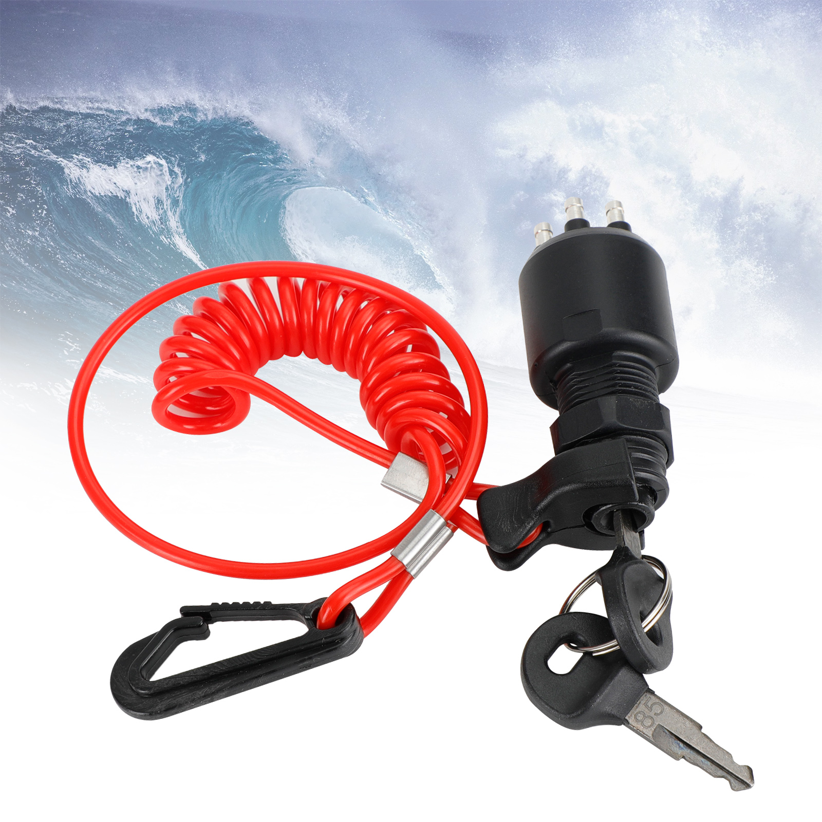 Ignition Key Switch & Safety Lanyard fit for Johnson Evinrude 5005801