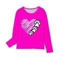 thumbnail image 4 of Huvoen Toddler Baby Girl Basic Long Sleeve Cotton T Shirts Tee Tops Girls Long Sleeve Prints Shirts Cute Crewnecks Tops Dressy Casual Blouses Clothes Pinks 11 Years, 4 of 5