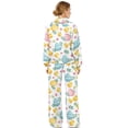 thumbnail image 2 of SCRAWLGOD Easter Egg Floral Chick Print White Women's 2 Piece Outfits Casual Turtleneck Pullover Sweatshirts and Wide Leg Pants with Side Pockets Trendy Cozy Tracksuit Sets, M, 2 of 7