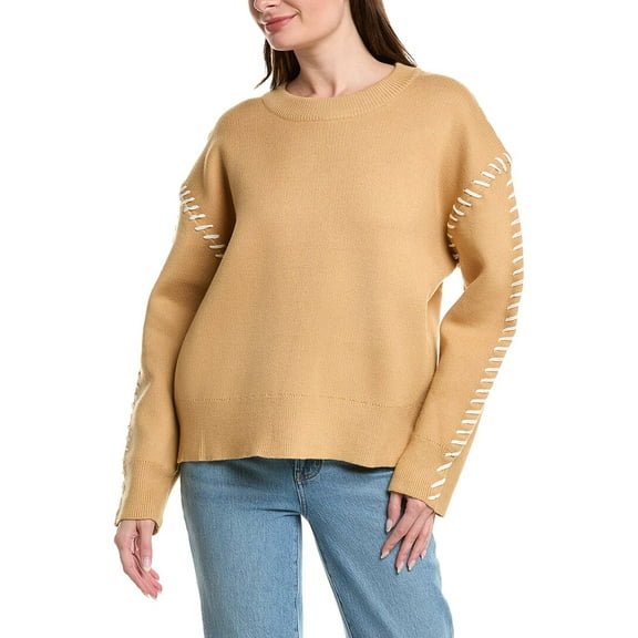 English Factory womens Whipstitch Sweater, s, Brown