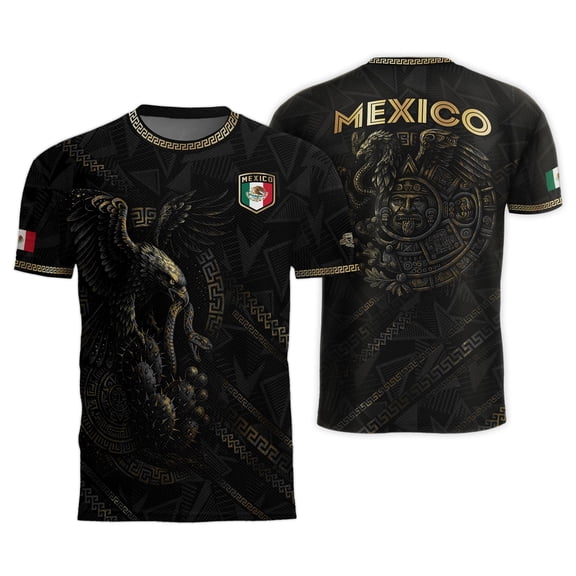 Zimjoy Mexico Soccer Jersey for Men Short Sleeve Training Shirt Breathable Sport Casual T Shirt for Soccer Fans Red L