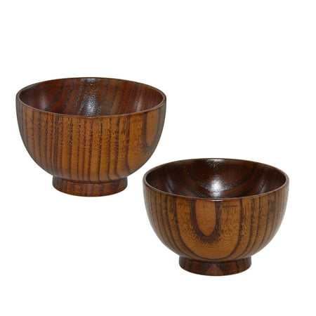 

Set of 2 Japanese Style Solid Wood Bowl Children Kids Baby Serving Tableware for Salad Rice Miso Soup Fruits Decorative Display gifts single bowl